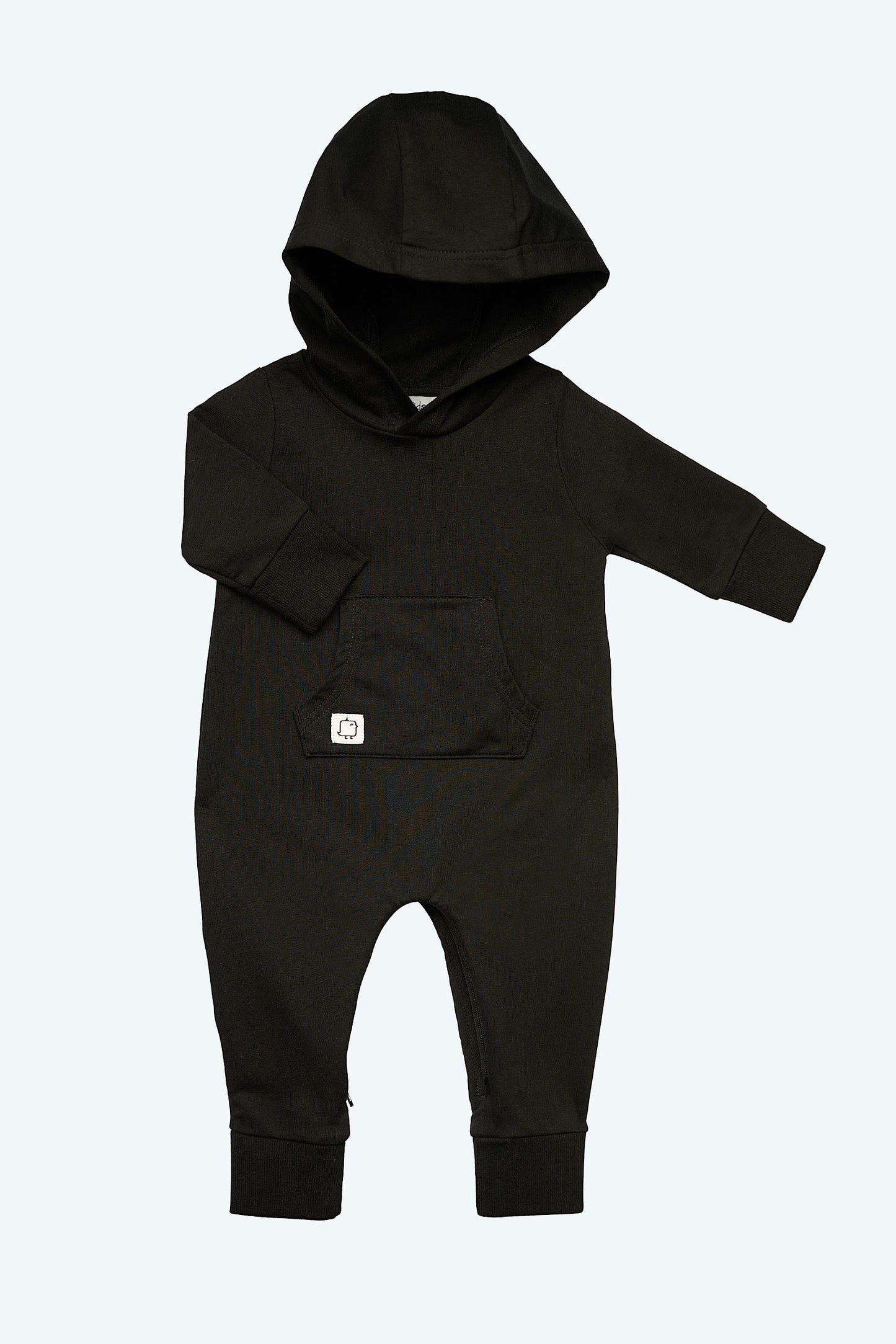 Hooded Romper - Black - HuRo Kids Clothing, Huro Kids, Hooded Zipper Romper, Baby clothes, best baby clothes, best baby clothes canada, zipper romper, baby clothes made in canada, favorite baby clothes, my favorite baby clothes, stylish baby clothes, baby clothes online,