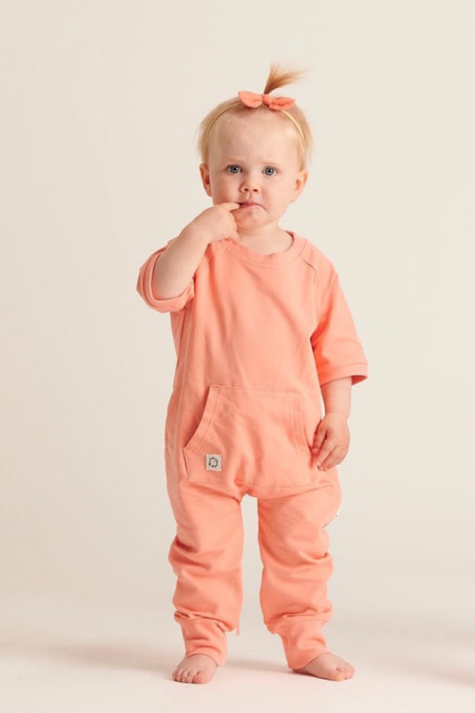 Short Sleeve Romper Coral HuRo Kids Clothing