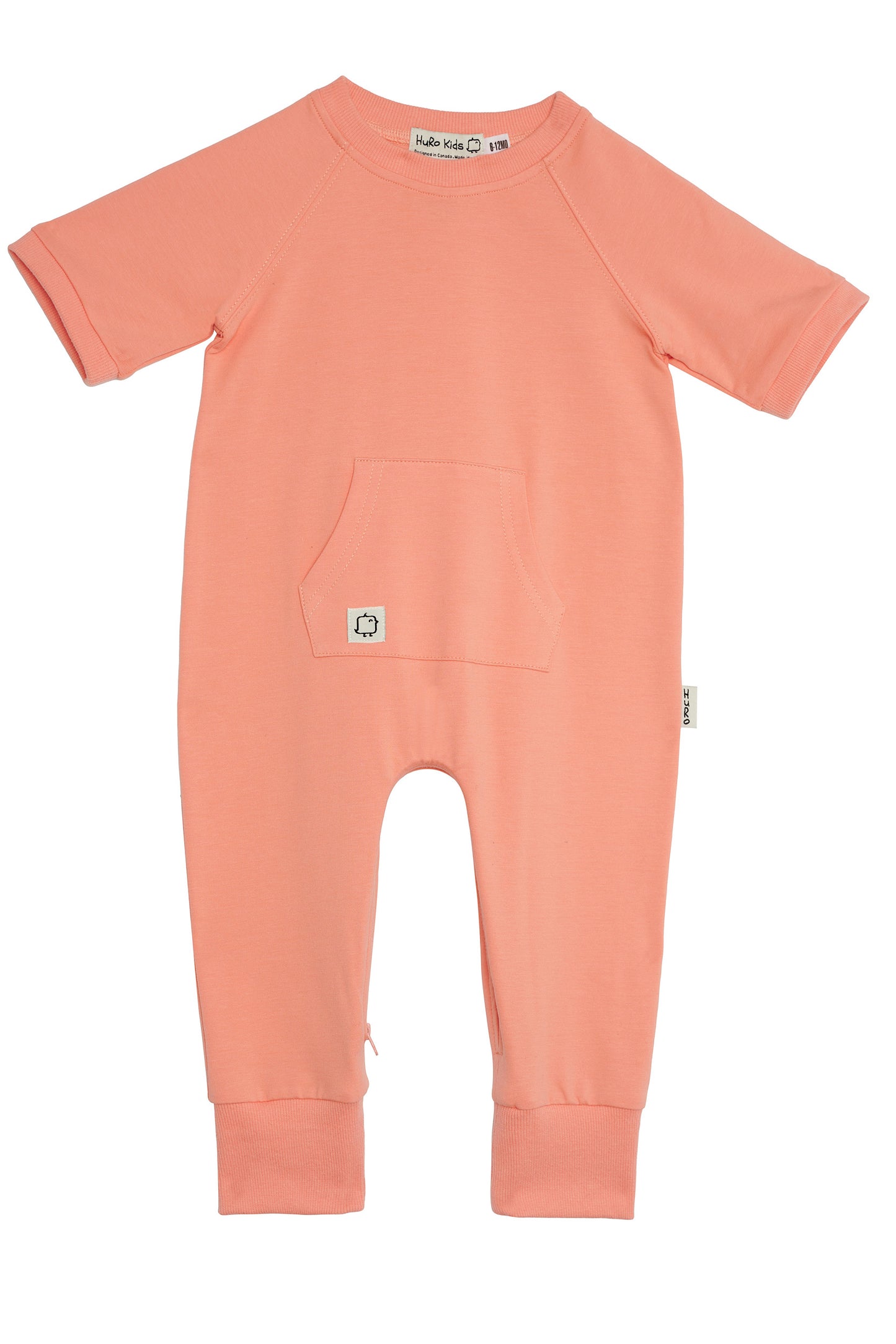 Short Sleeve Romper - Coral (PreOrder/ Ships after April 5th) - HuRo Kids Clothing